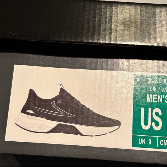 Fila Black and White Action Stride Energized Athletic Sneakers - Picture 5 of 6